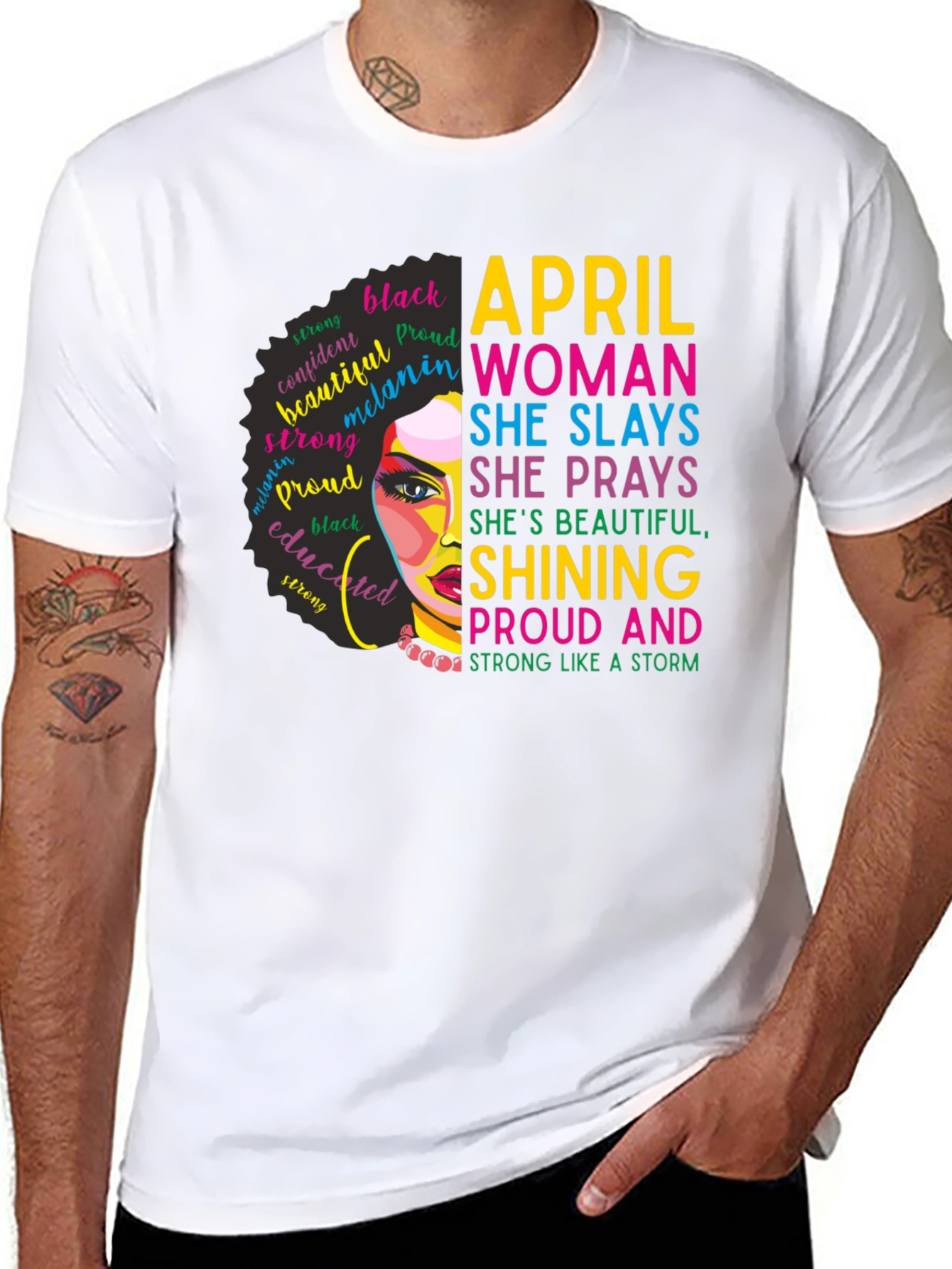April Woman Graphic T-Shirt - Strong & Proud