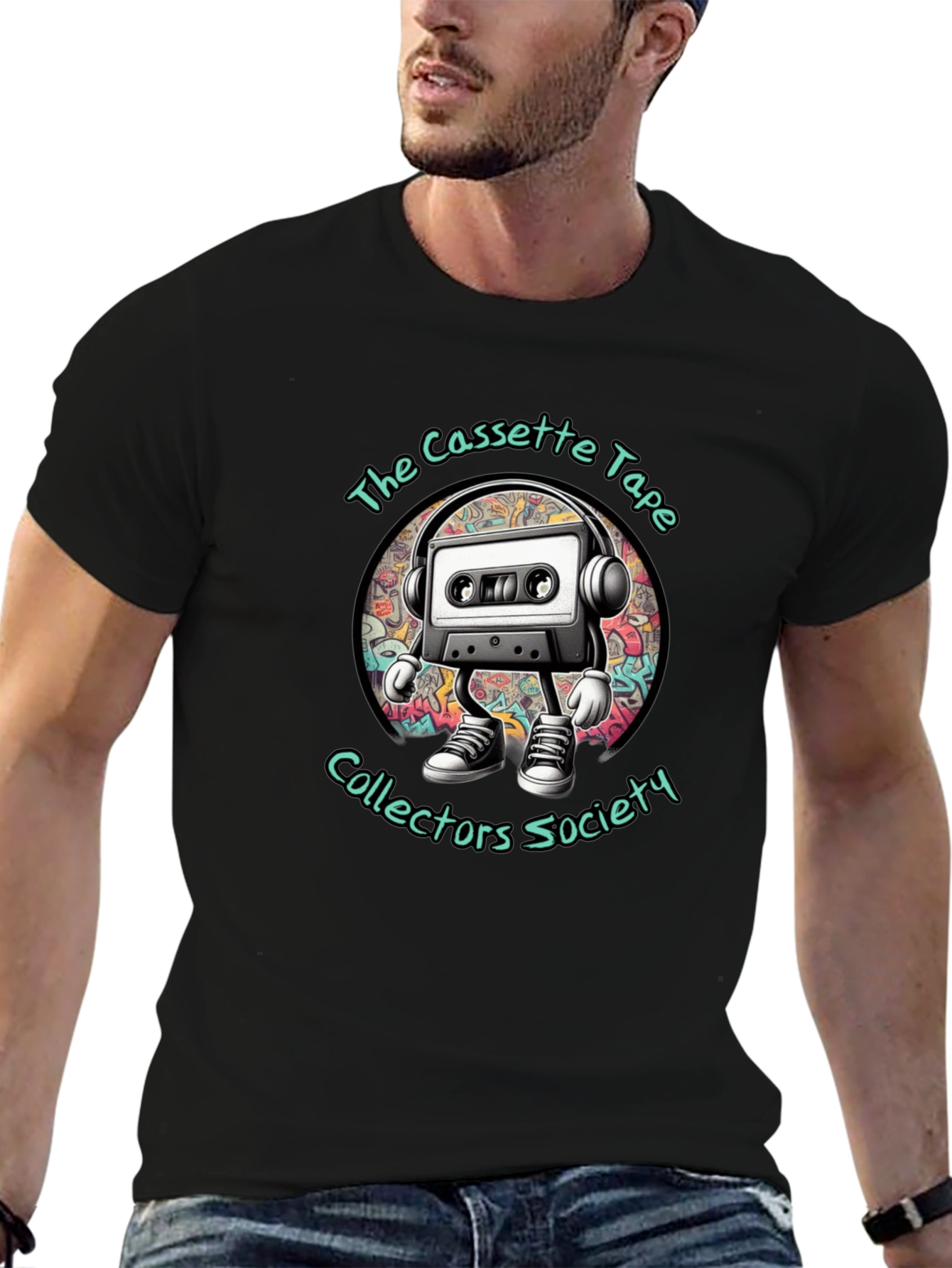 Cassette Tape Collectors Society Black Graphic Tee