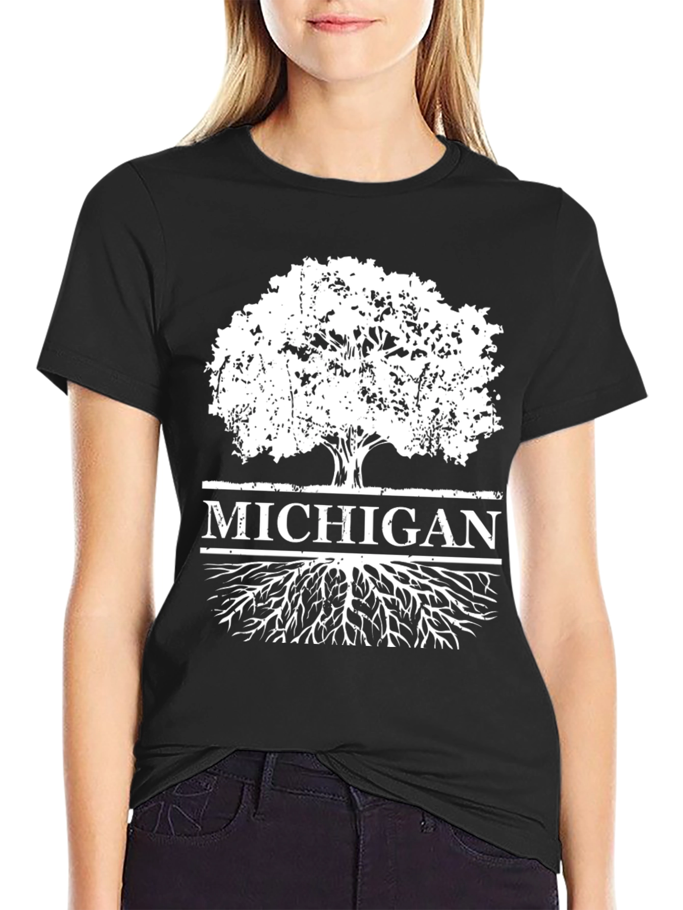 Michigan Tree Roots T-Shirt - Black