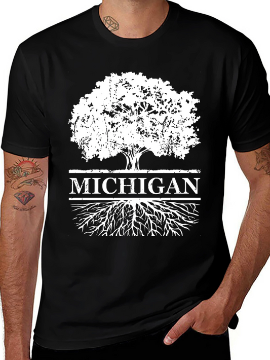 Michigan Tree Roots T-Shirt - Black