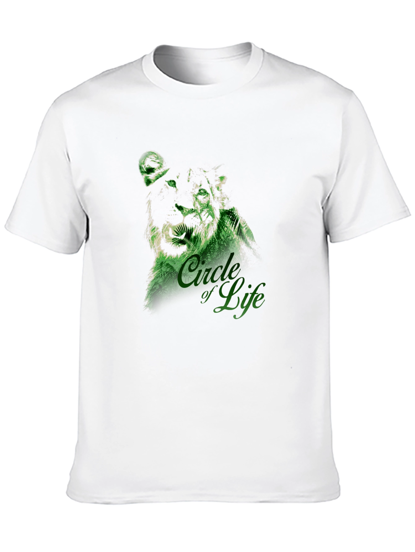 Lion Head Graphic Tee - Black Crew Neck