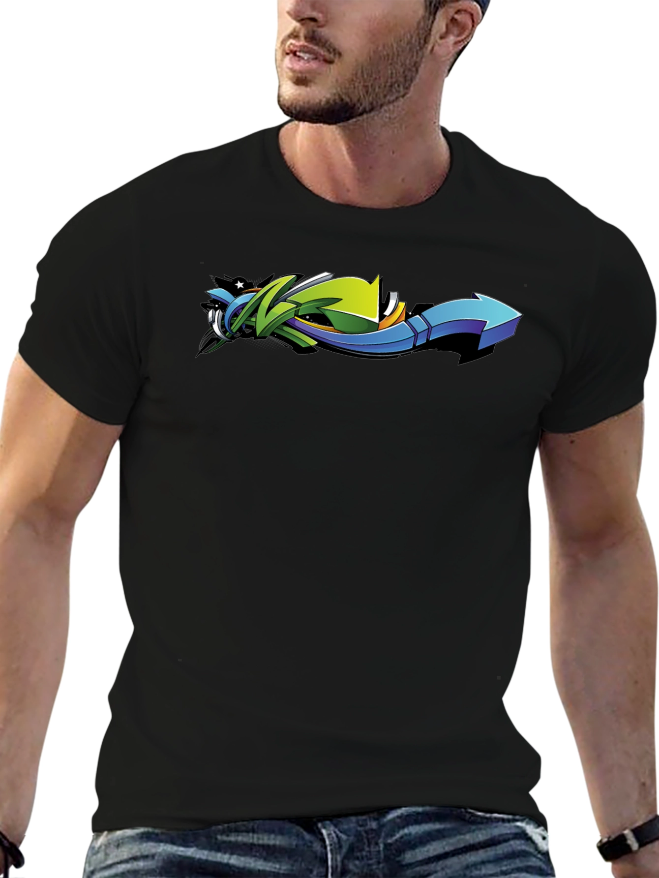 Cool Arrow Graphic Tee - Urban Style Black T-Shirt