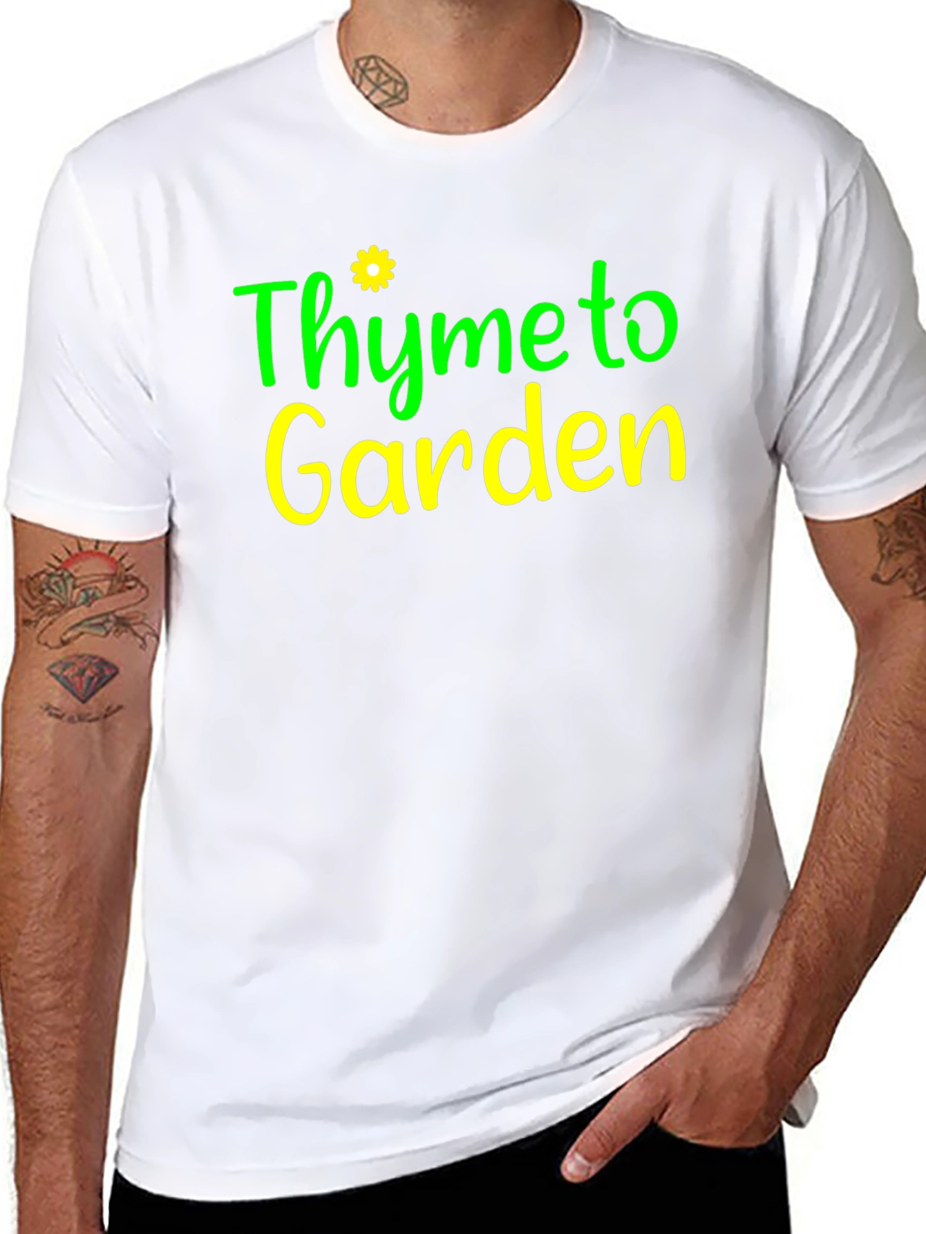 Thyme to Garden Black Graphic T-Shirt