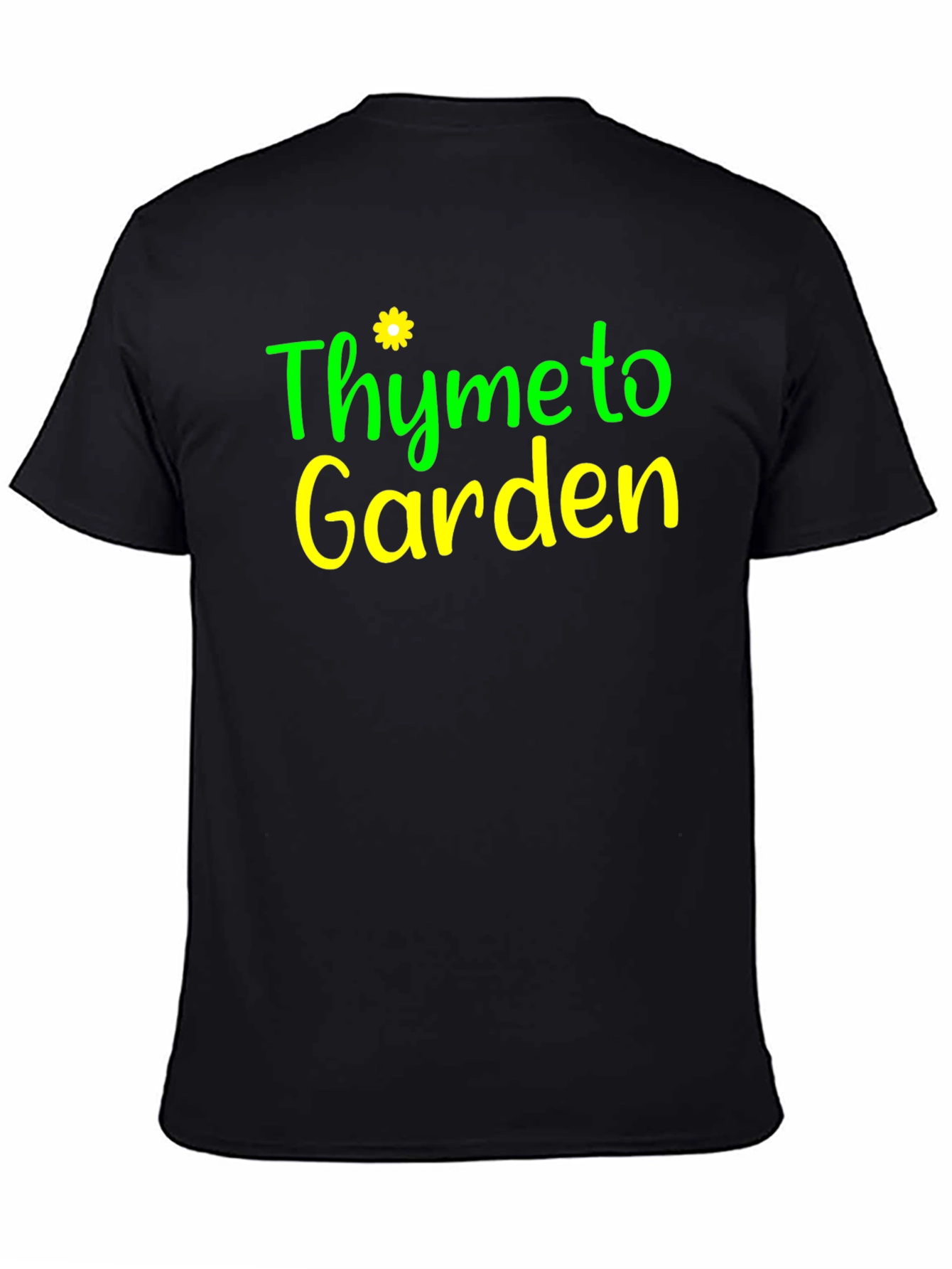Thyme to Garden Black Graphic T-Shirt