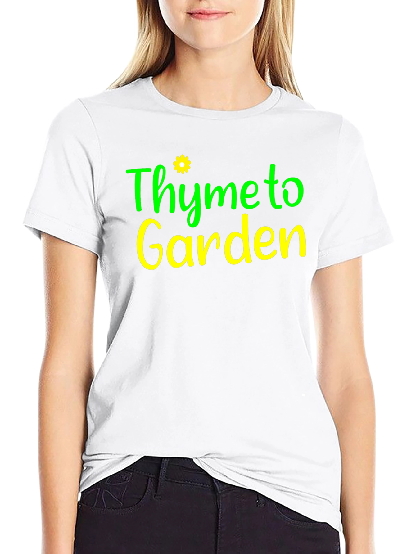 Thyme to Garden Black Graphic T-Shirt