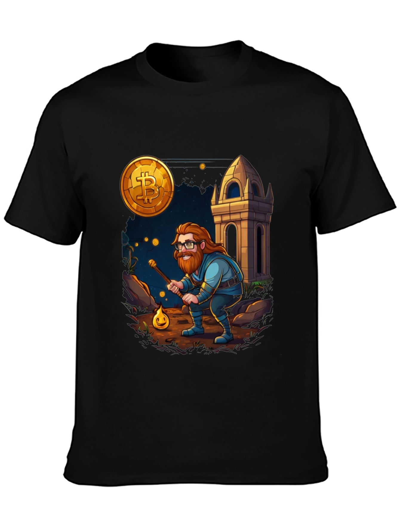 Bitcoin Wizard Black T-Shirt - Crypto Adventure