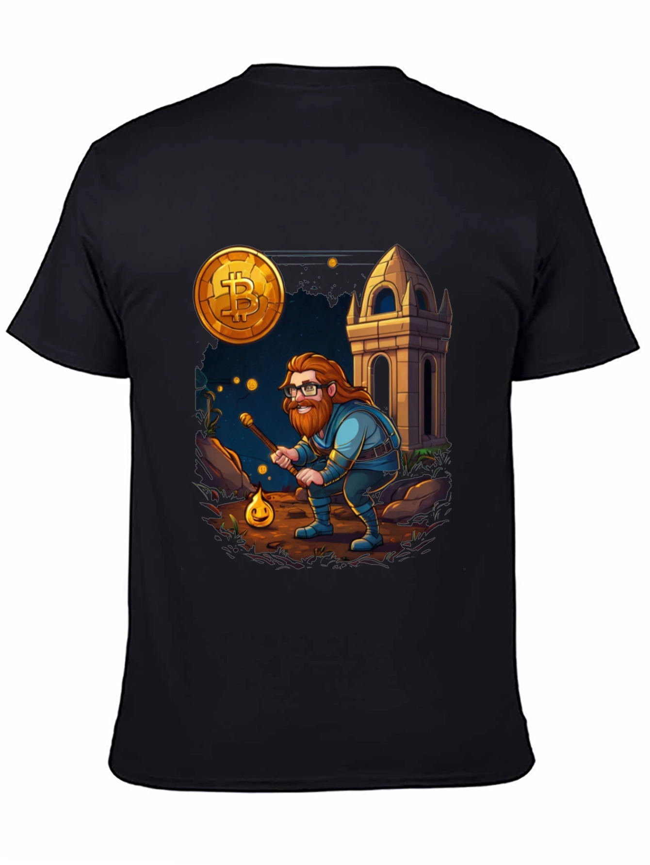 Bitcoin Wizard Black T-Shirt - Crypto Adventure