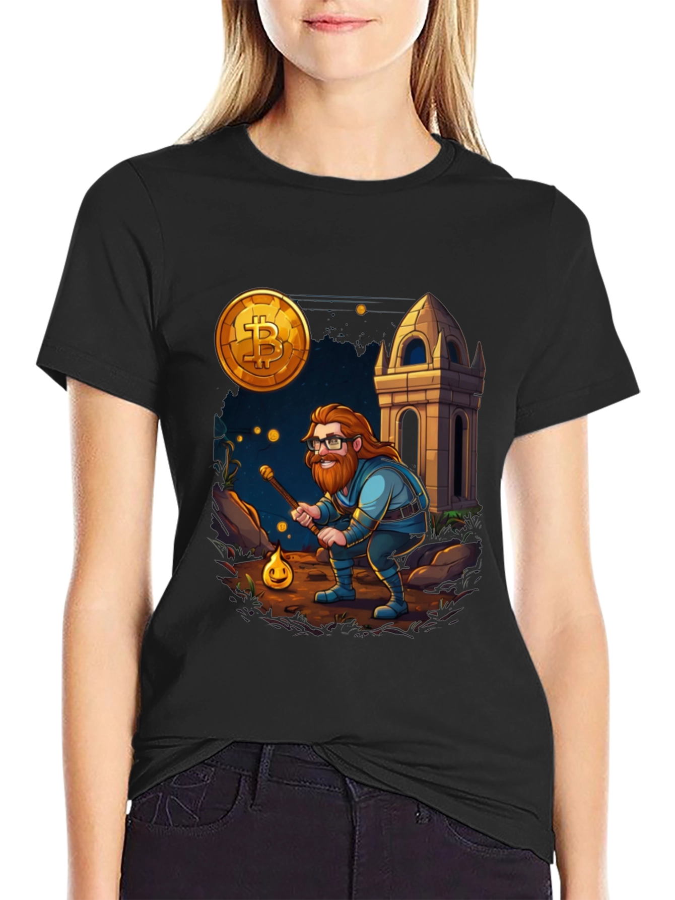 Bitcoin Wizard Black T-Shirt - Crypto Adventure
