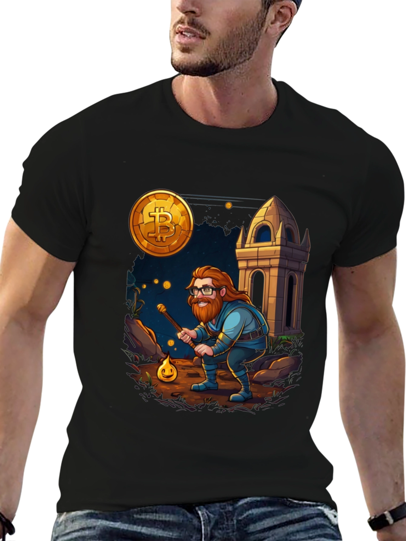 Bitcoin Wizard Black T-Shirt - Crypto Adventure