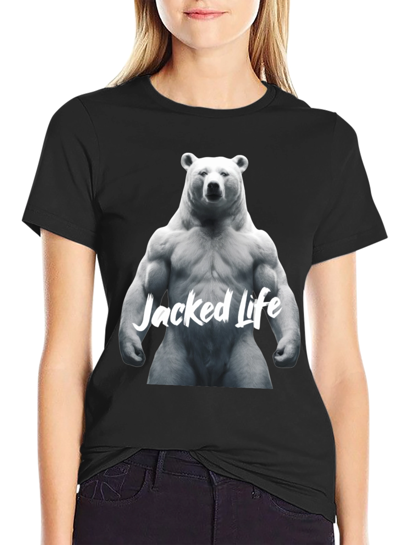 Jacked Life Bear Graphic Tee - Muscle Fit