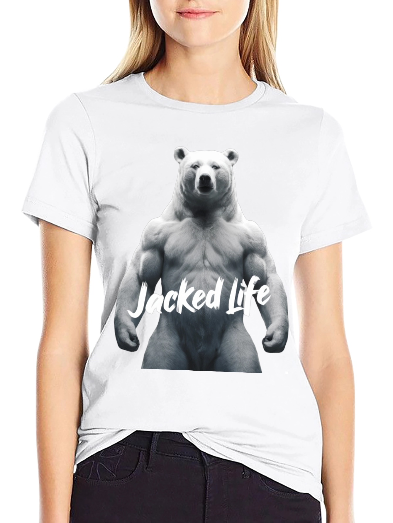 Jacked Life Bear Graphic Tee - Muscle Fit