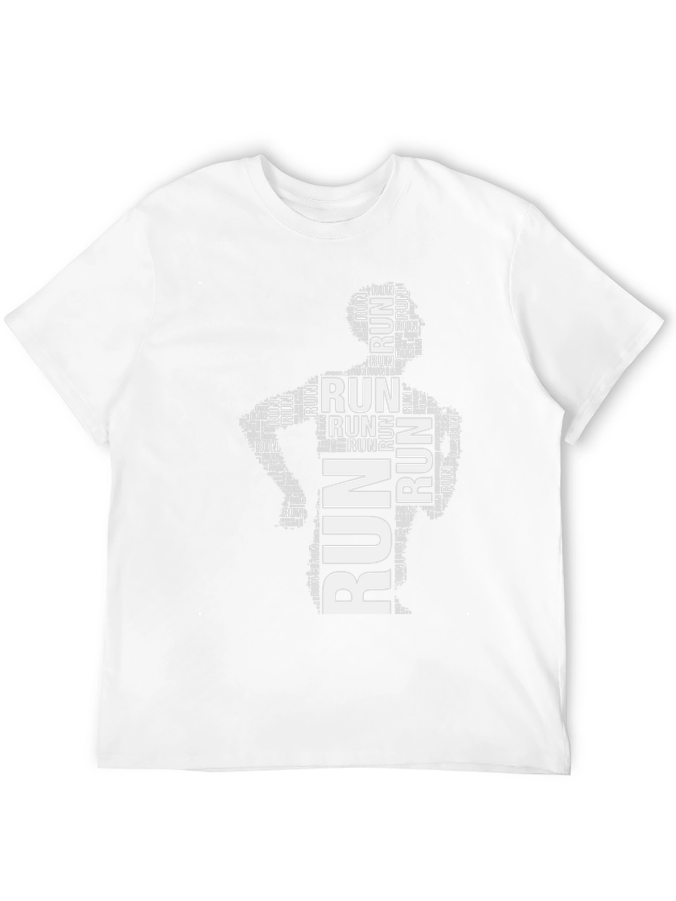 Mens Run Word Art Black T-Shirt