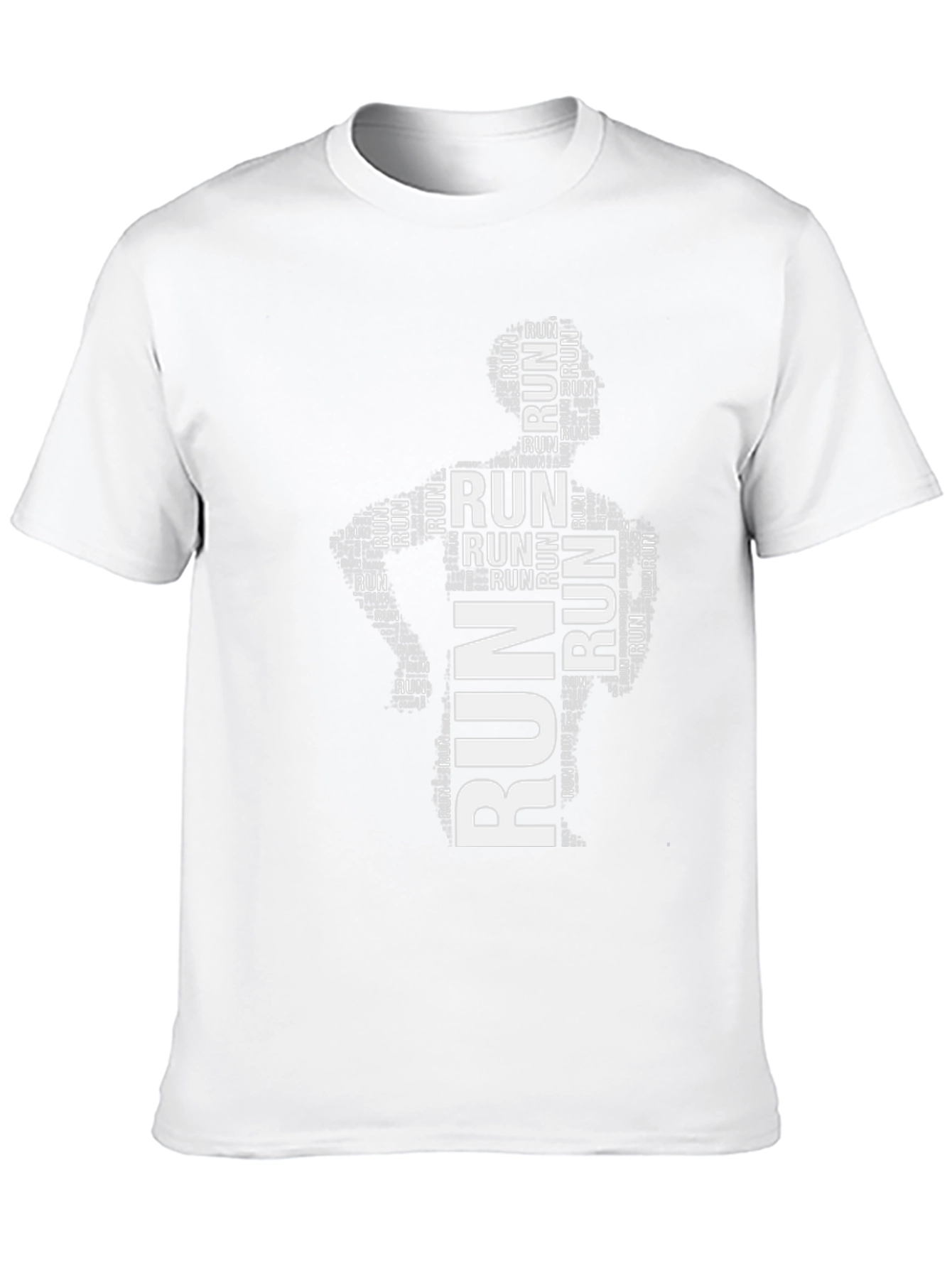 Mens Run Word Art Black T-Shirt