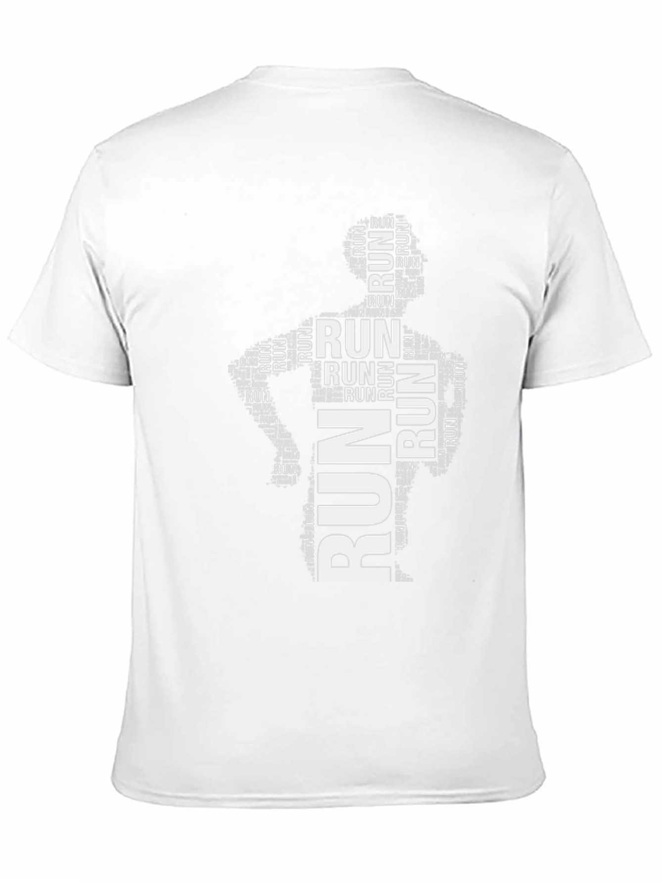Mens Run Word Art Black T-Shirt