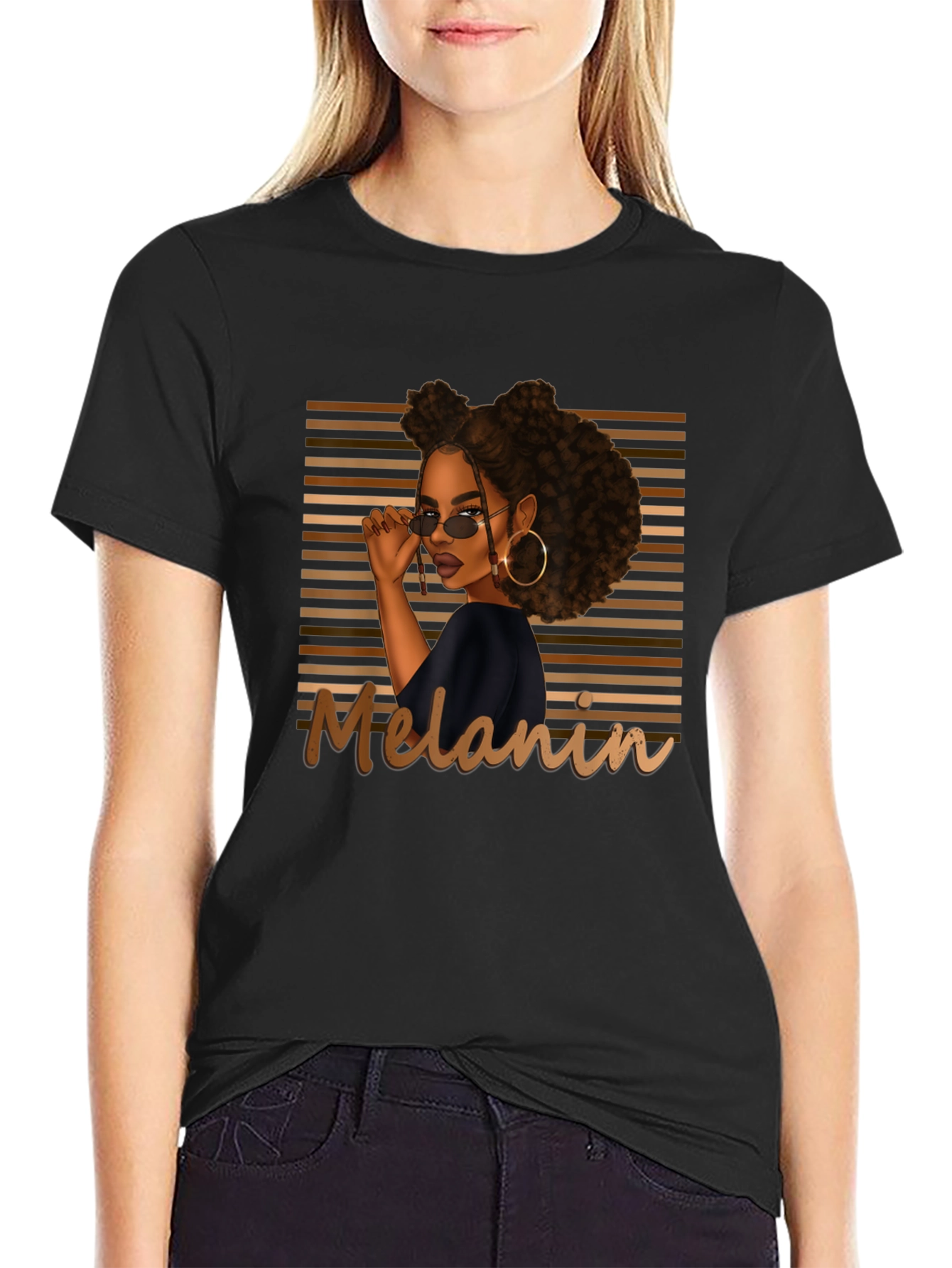 Melanin Magic Graphic Tee - Stylish Black T-Shirt