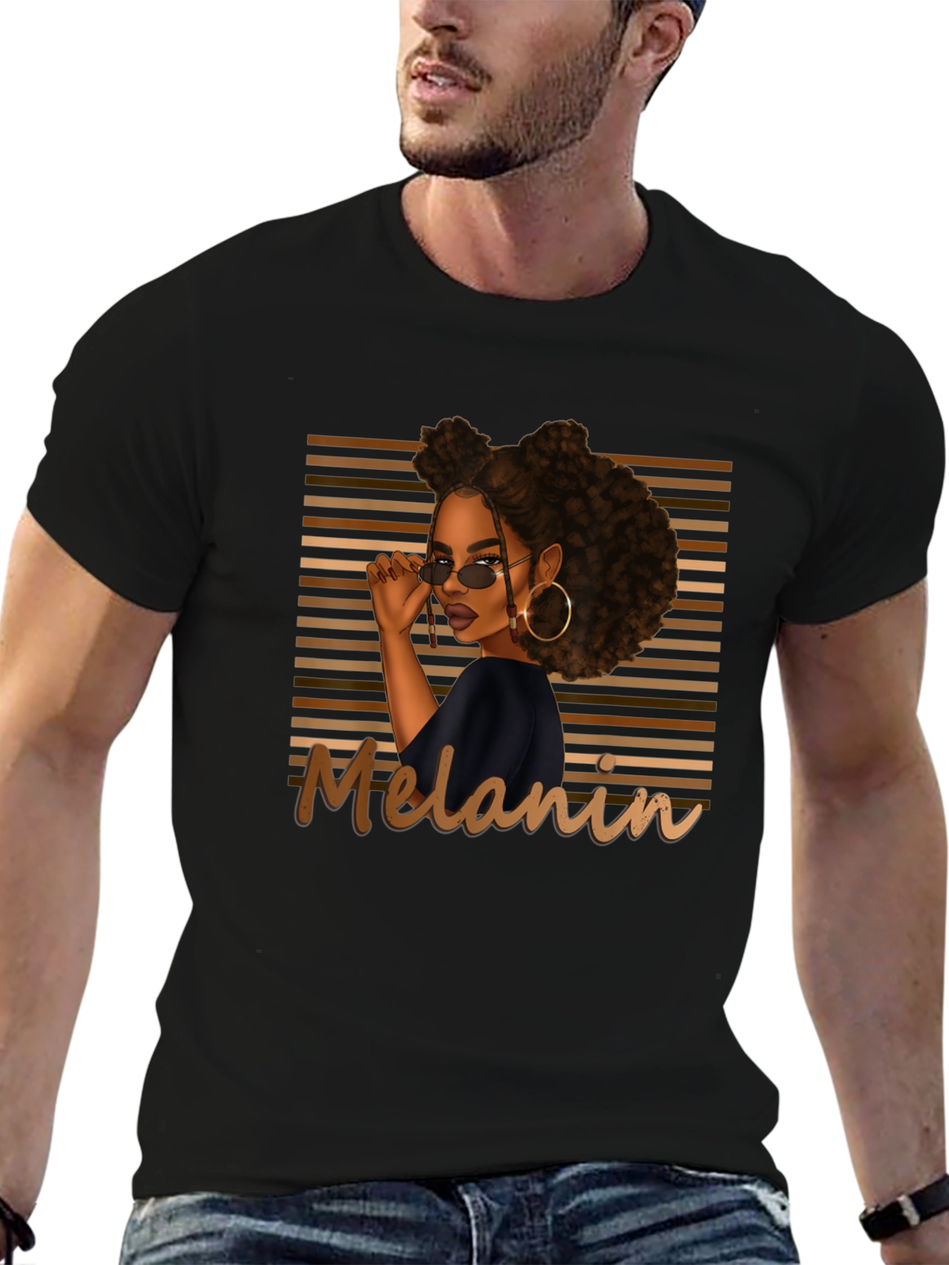 Melanin Magic Graphic Tee - Stylish Black T-Shirt