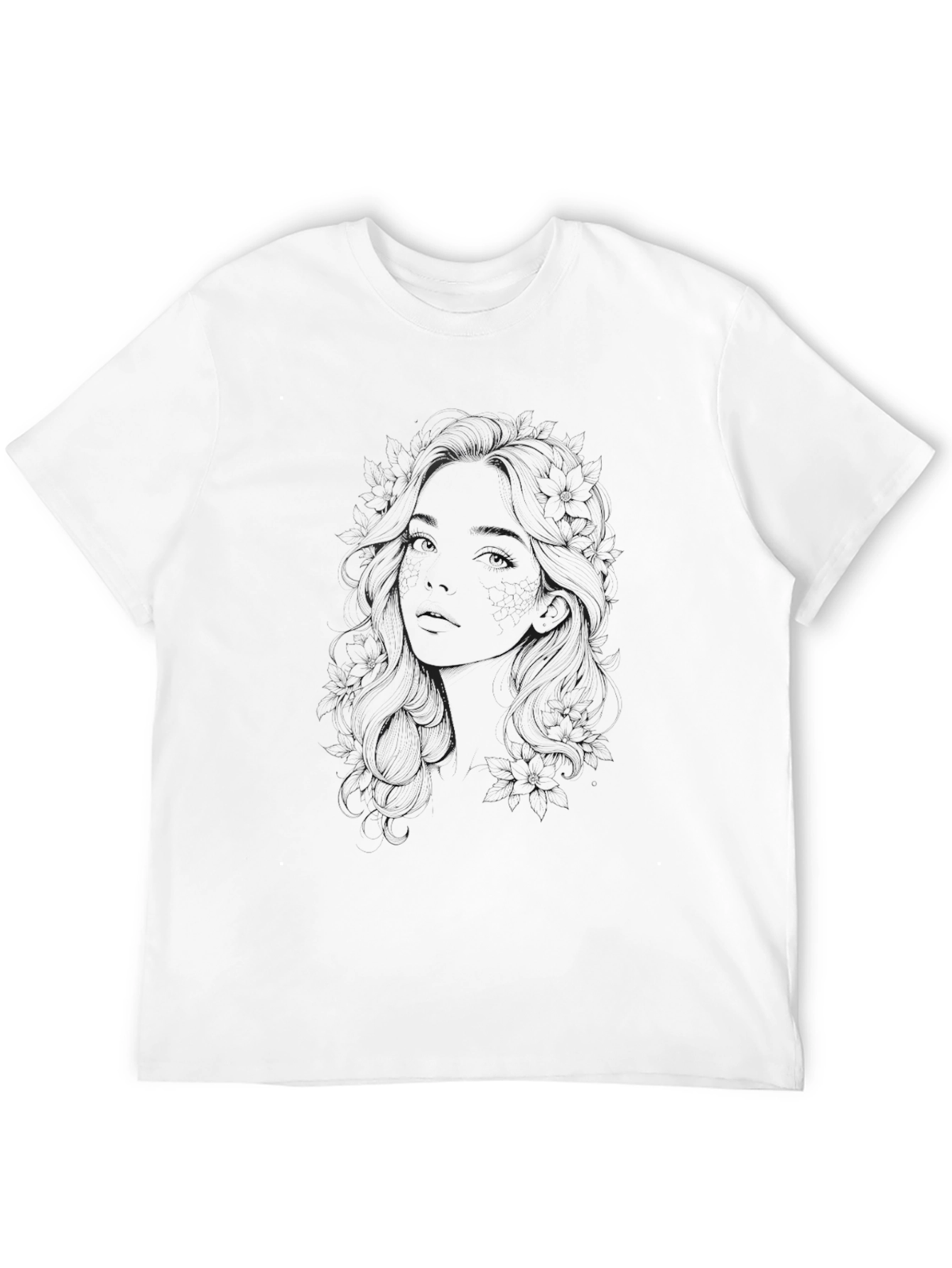 Mens Black Graphic Tee - Dark Silhouette Design