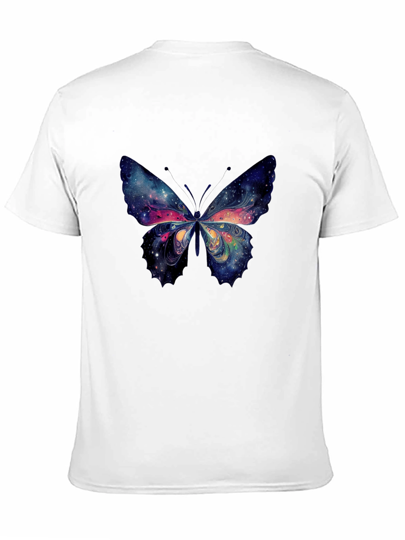 Galaxy Butterfly Graphic Tee - Black Cotton T-Shirt