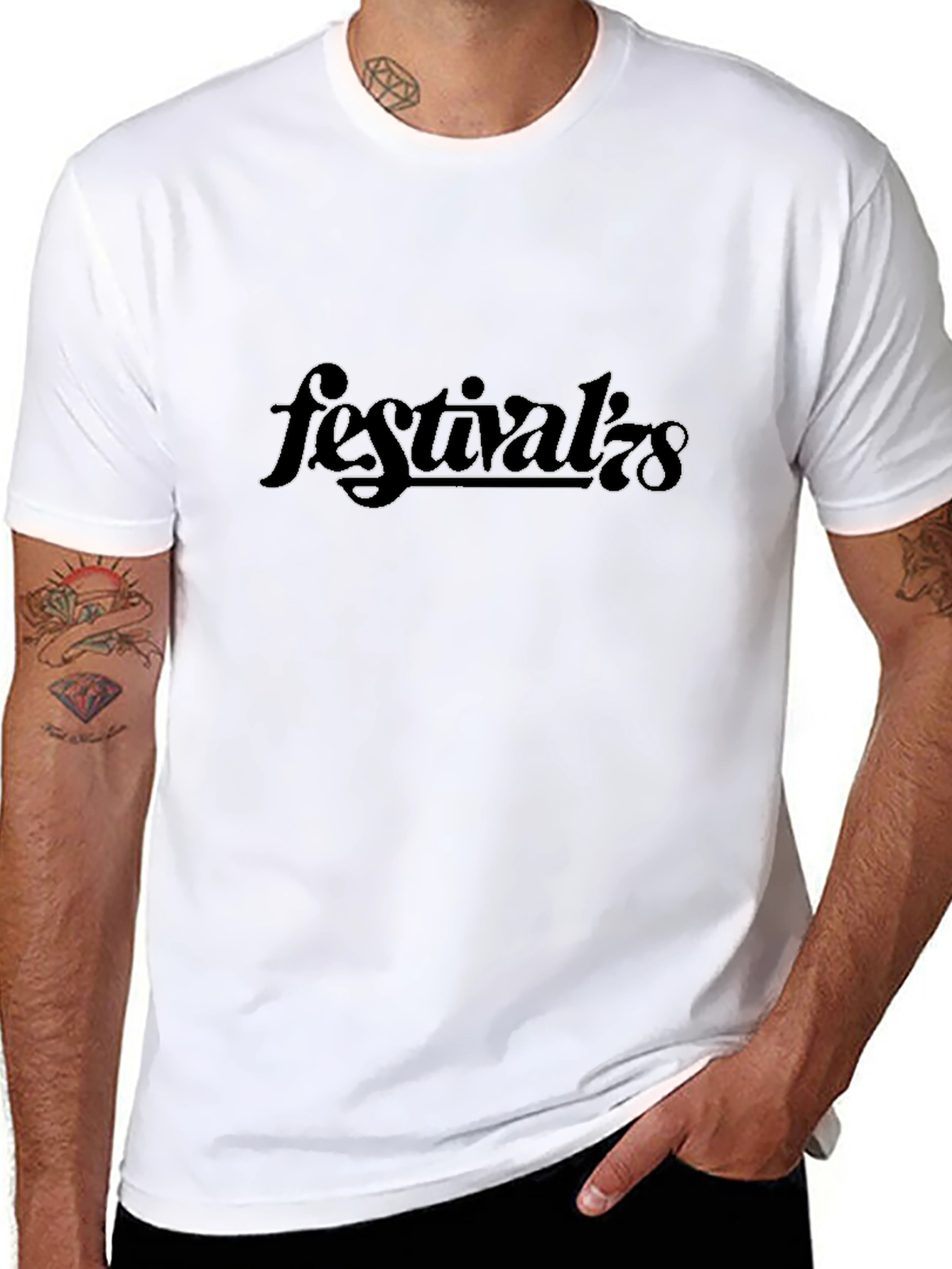 Festival 78 Black Graphic Tee - Retro Style