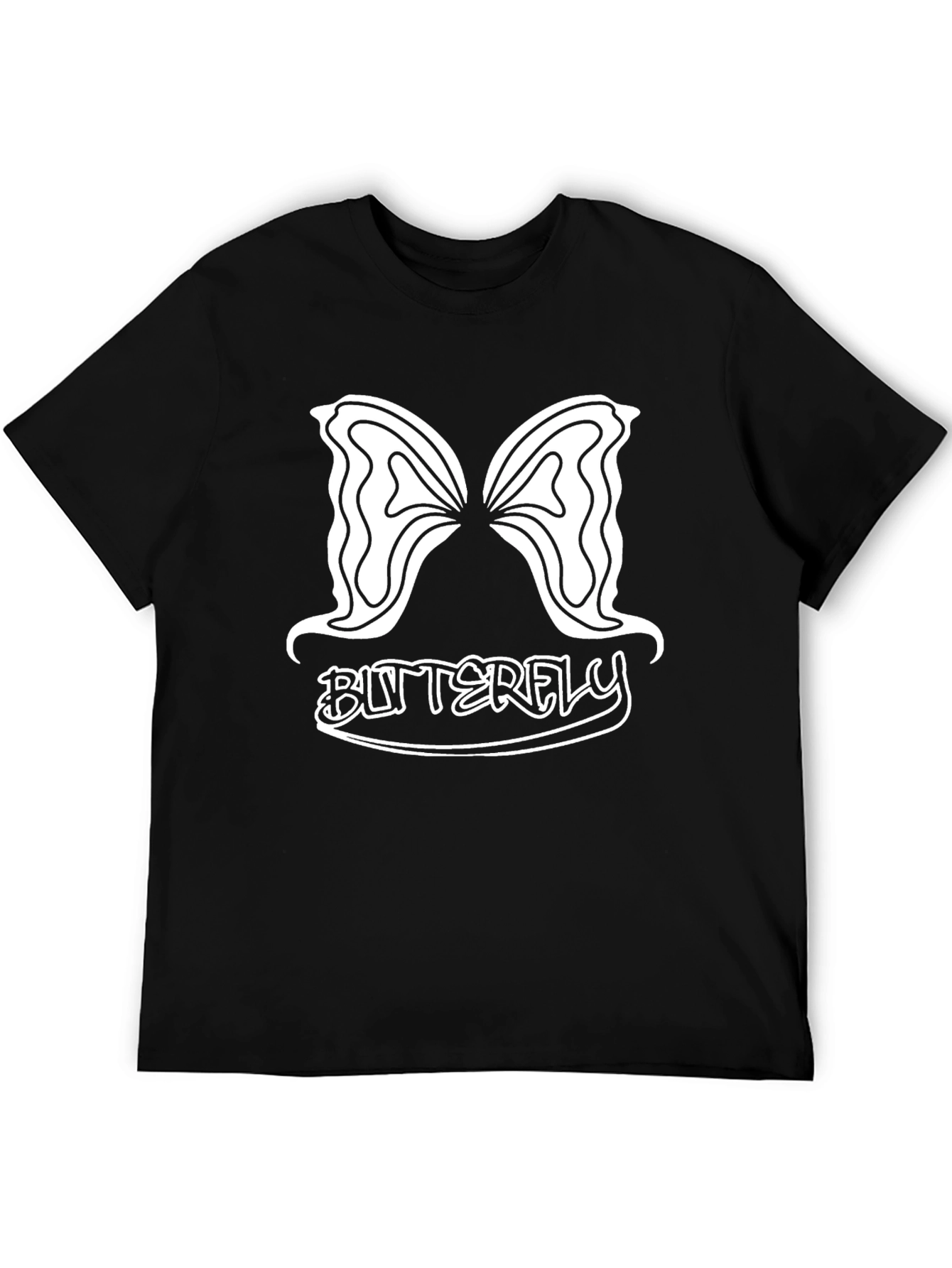 Butterfly Graphic Tee - Stylish Black Cotton Shirt