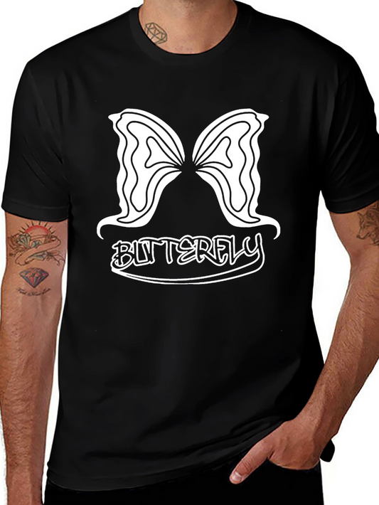Butterfly Graphic Tee - Stylish Black Cotton Shirt