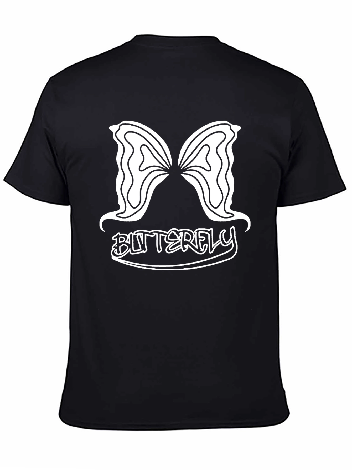Butterfly Graphic Tee - Stylish Black Cotton Shirt