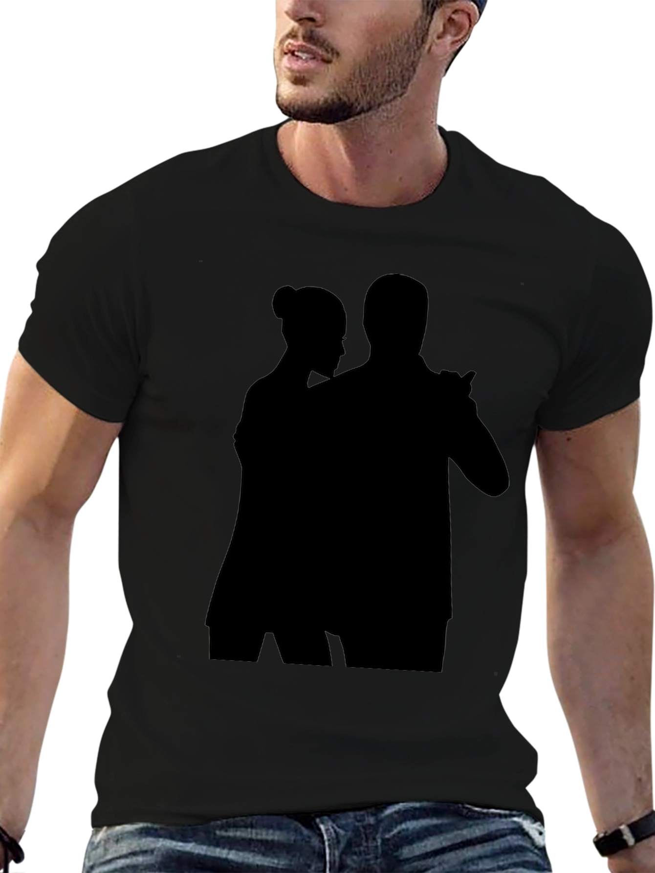 Silhouette Tango Couple Black T-Shirt