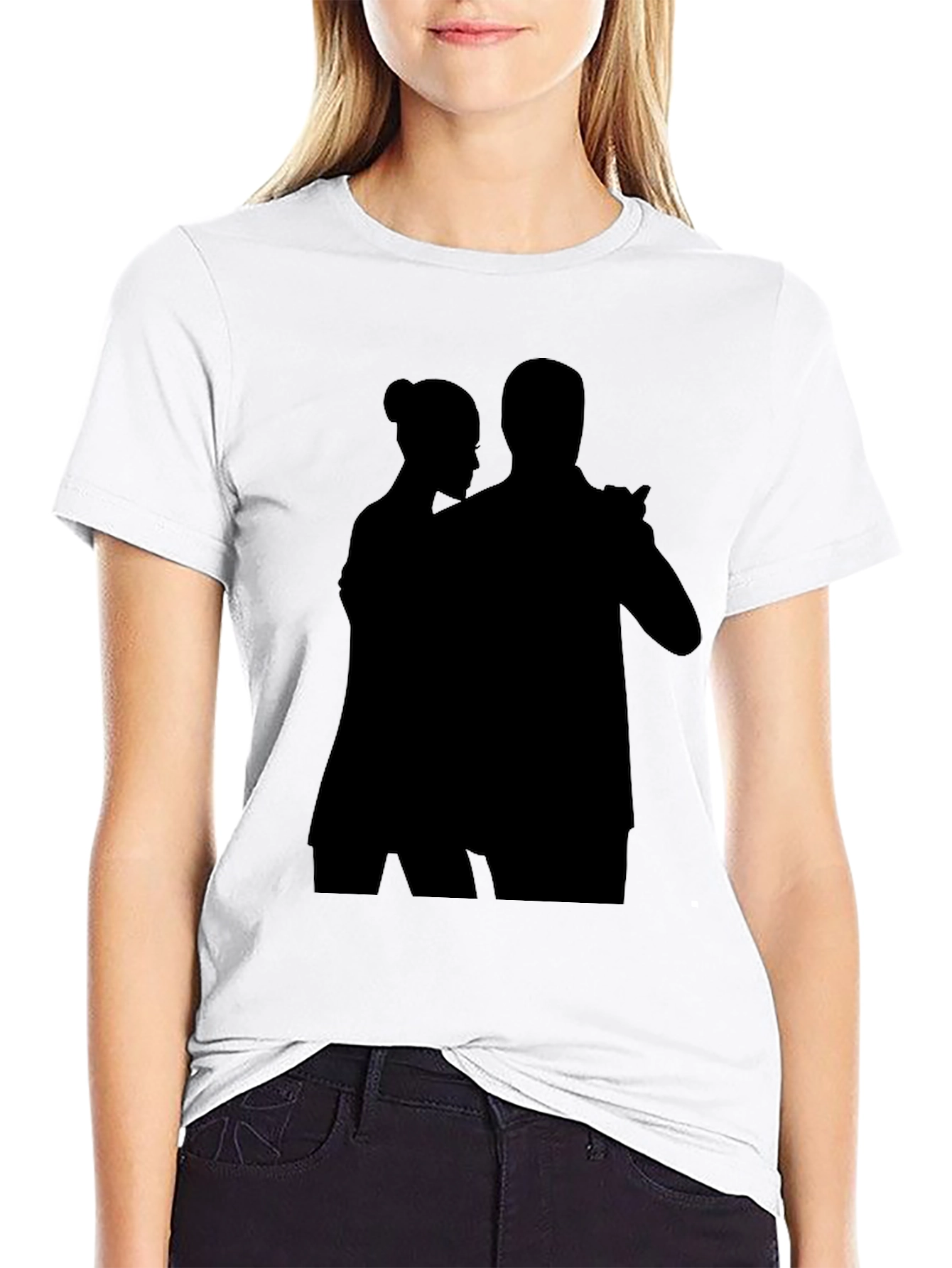 Silhouette Tango Couple Black T-Shirt