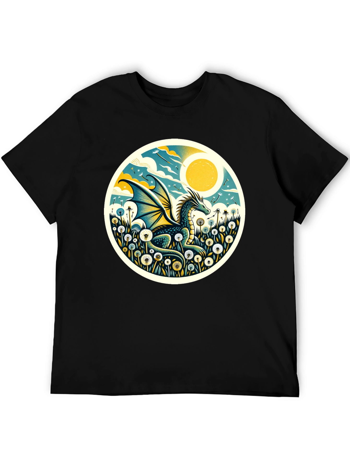 Dragon Meadow Graphic Tee - Black Cotton Blend