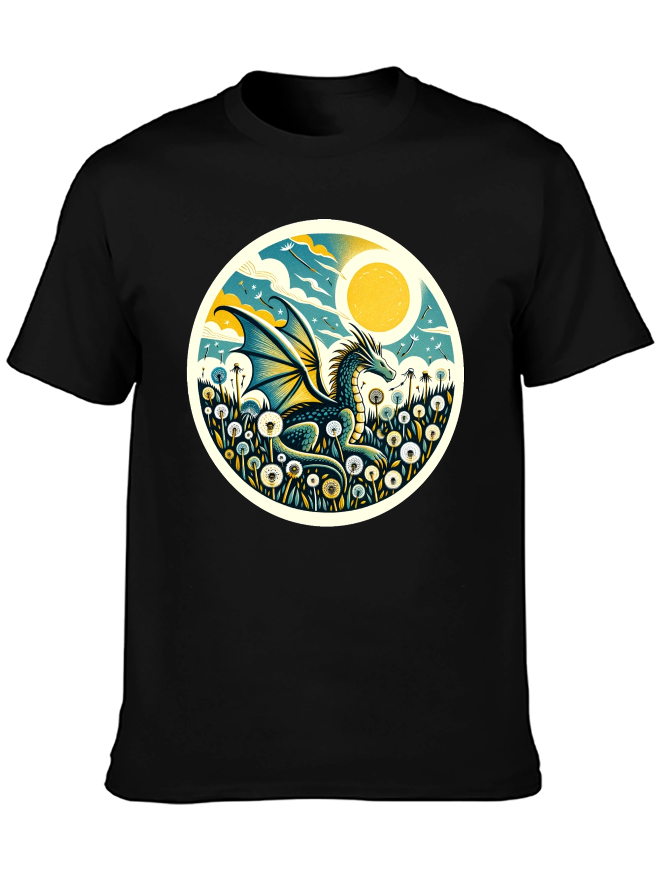 Dragon Meadow Graphic Tee - Black Cotton Blend
