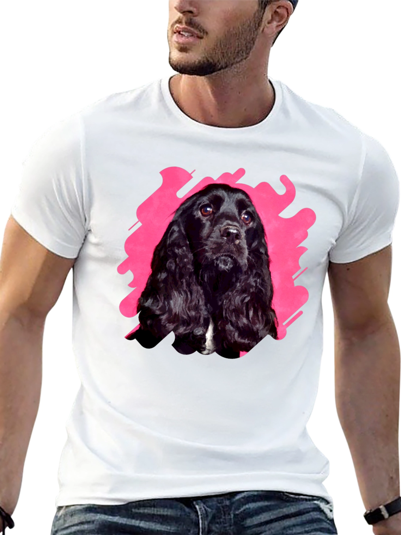 Black Dog Graphic Tee | Casual Cotton T-Shirt