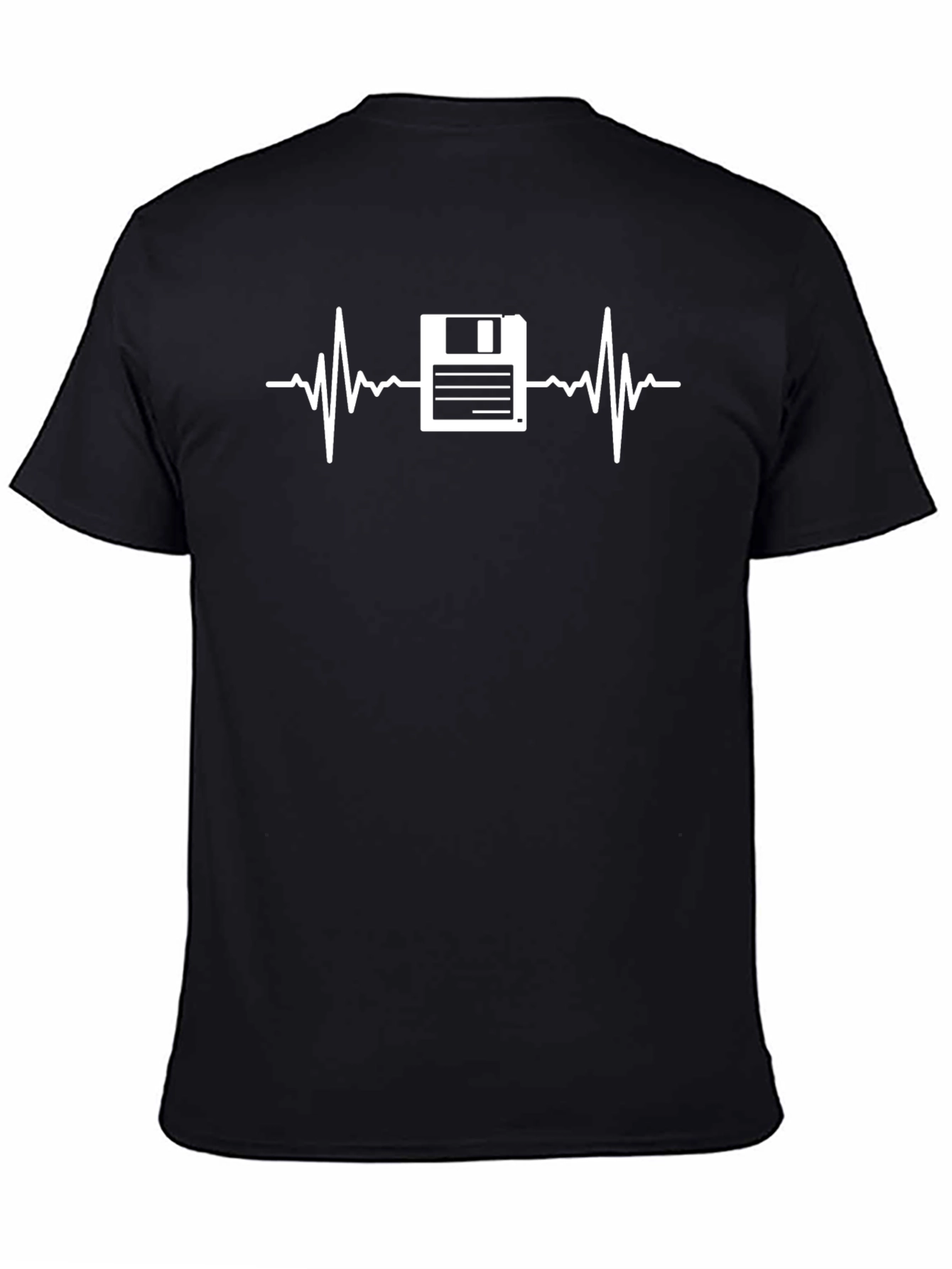 Floppy Disk Heartbeat T-Shirt - Retro Tech Tee