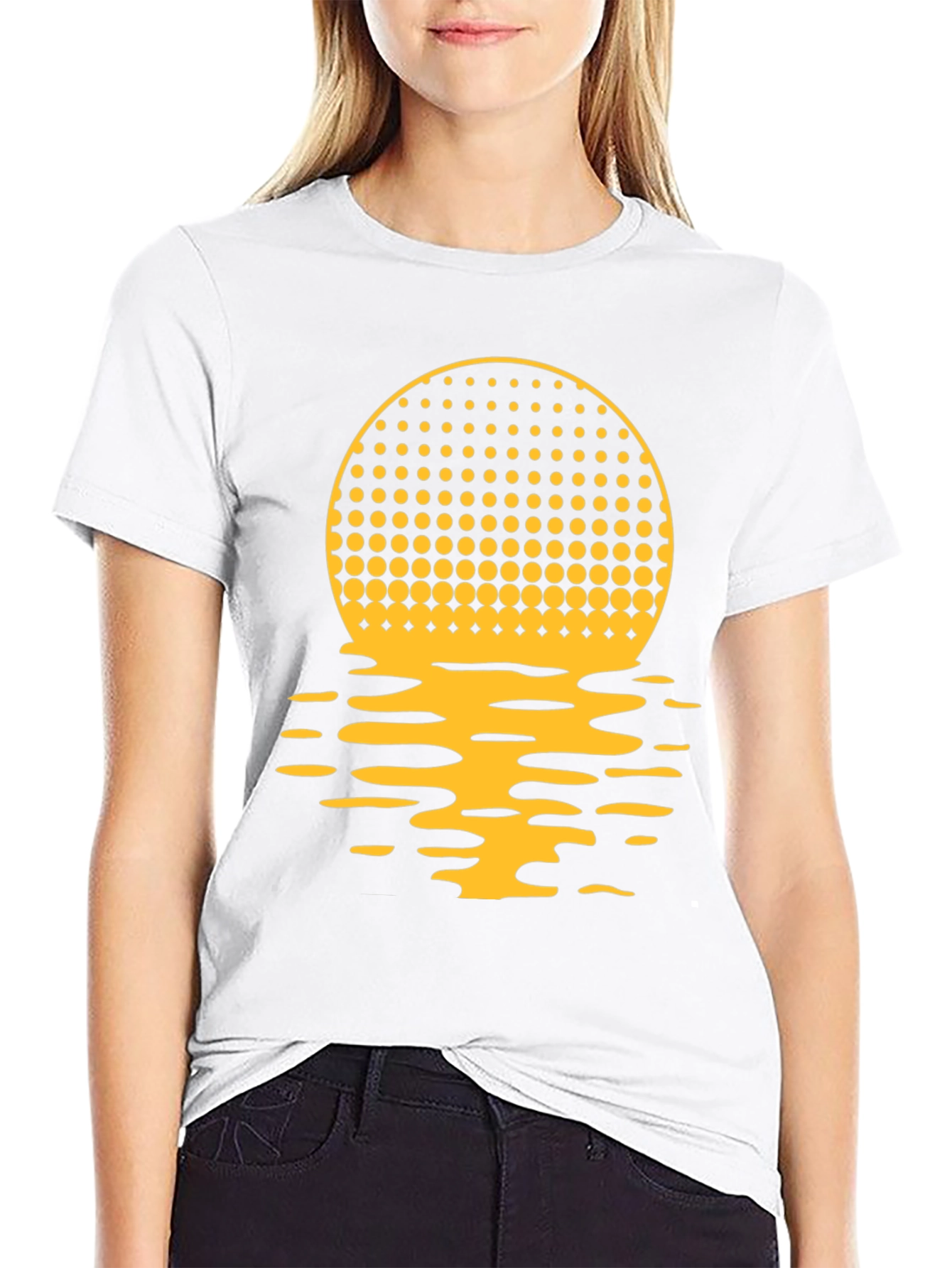 Sunset Halftone Graphic Tee - Black