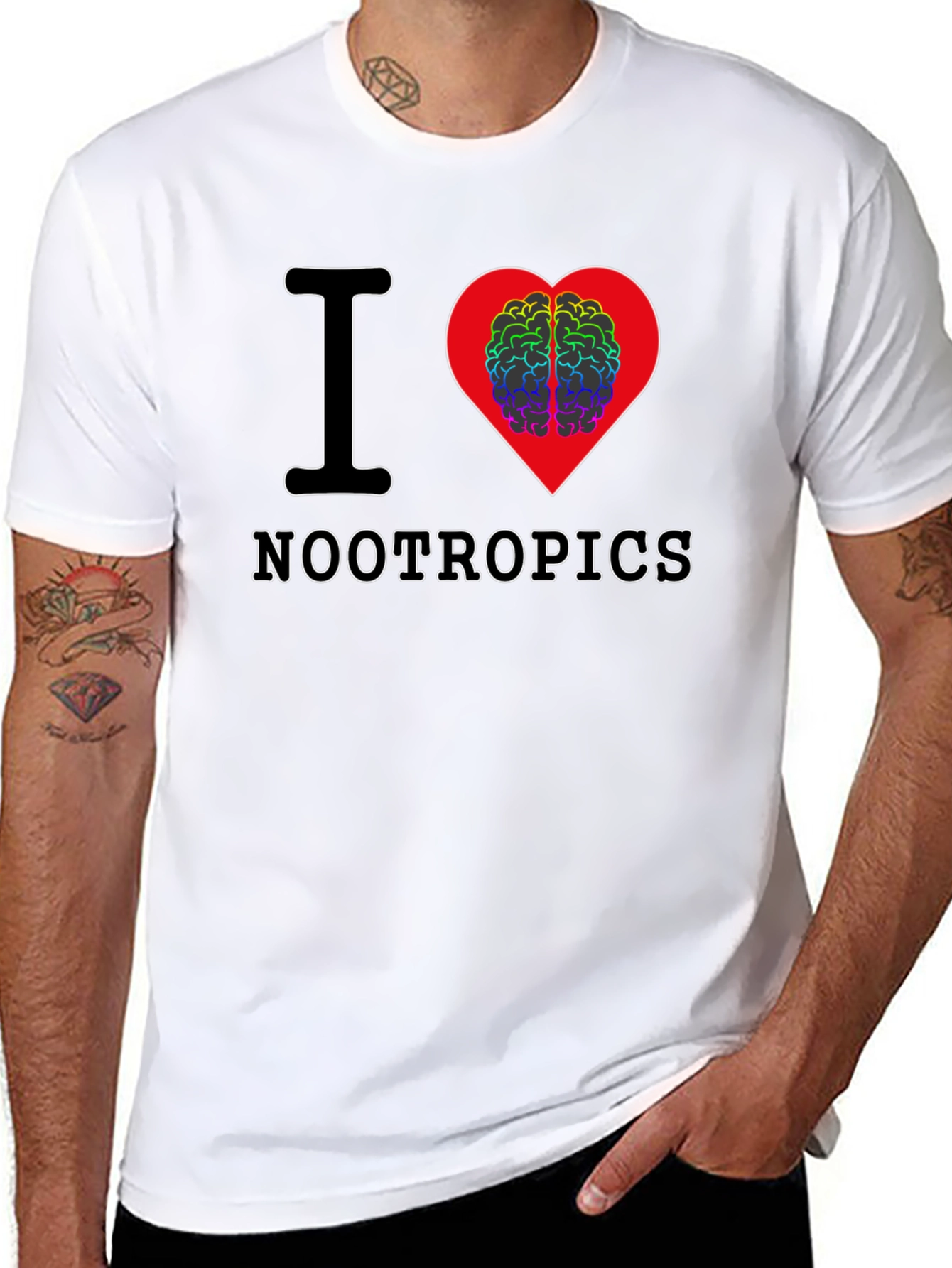 I Heart Nootropics Black Graphic Tee