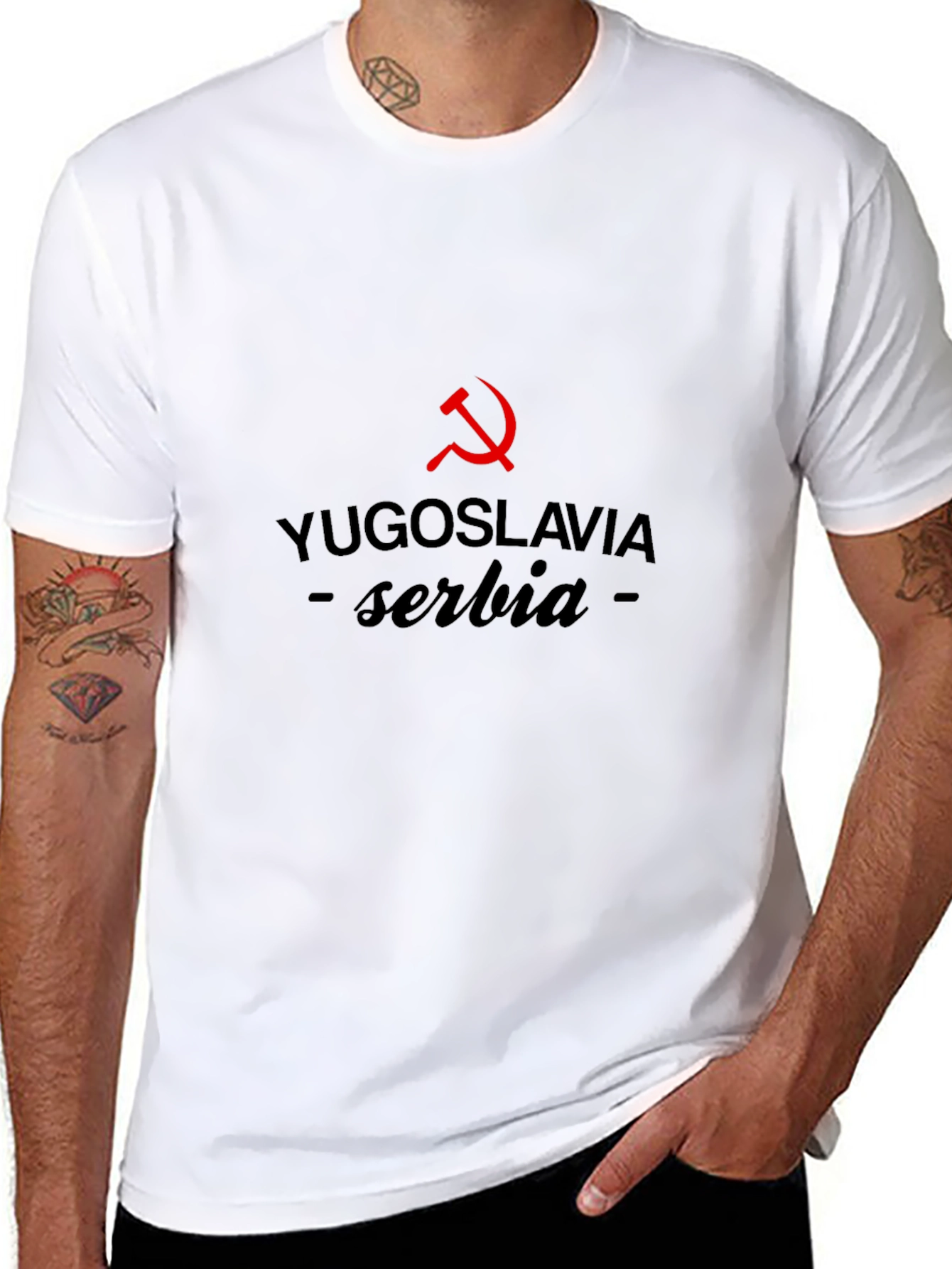 Yugoslavia Serbia Graphic T-Shirt - Hammer and Sickle