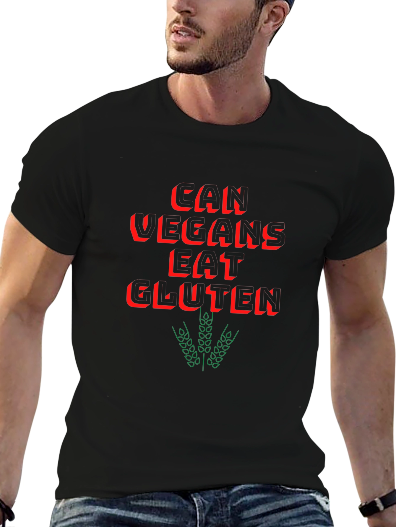 Vegan Humor T-Shirt - Can Vegans Eat Gluten?