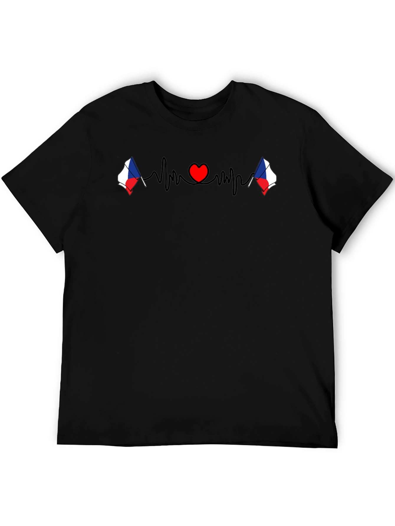 Czech Republic Heartbeat Flag T-Shirt