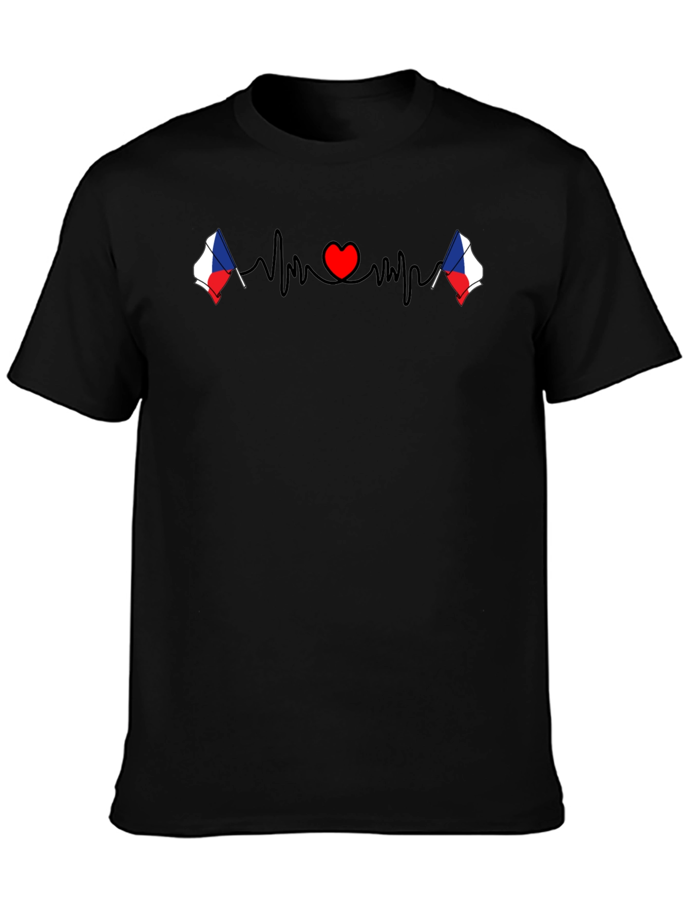 Czech Republic Heartbeat Flag T-Shirt