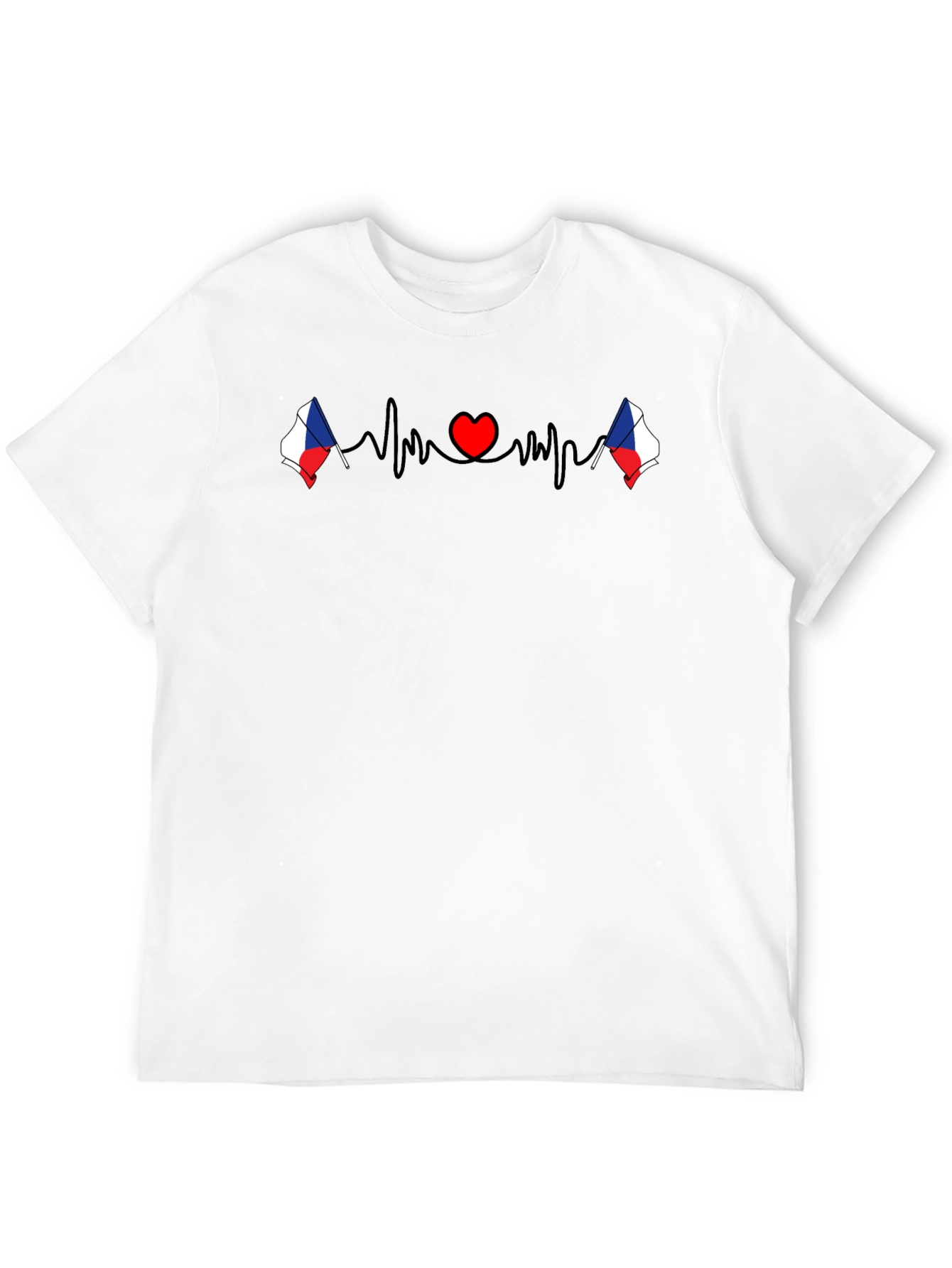 Czech Republic Heartbeat Flag T-Shirt