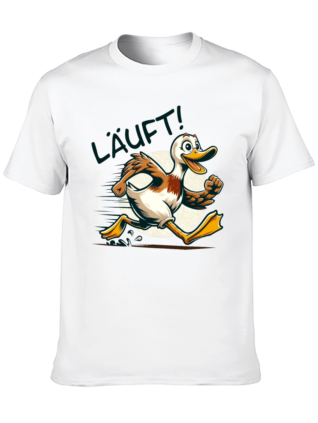 Running Duck Graphic Tee - Funny Cartoon Animal T-Shirt