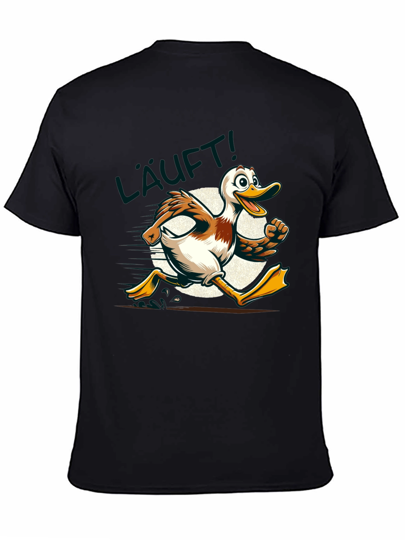 Running Duck Graphic Tee - Funny Cartoon Animal T-Shirt