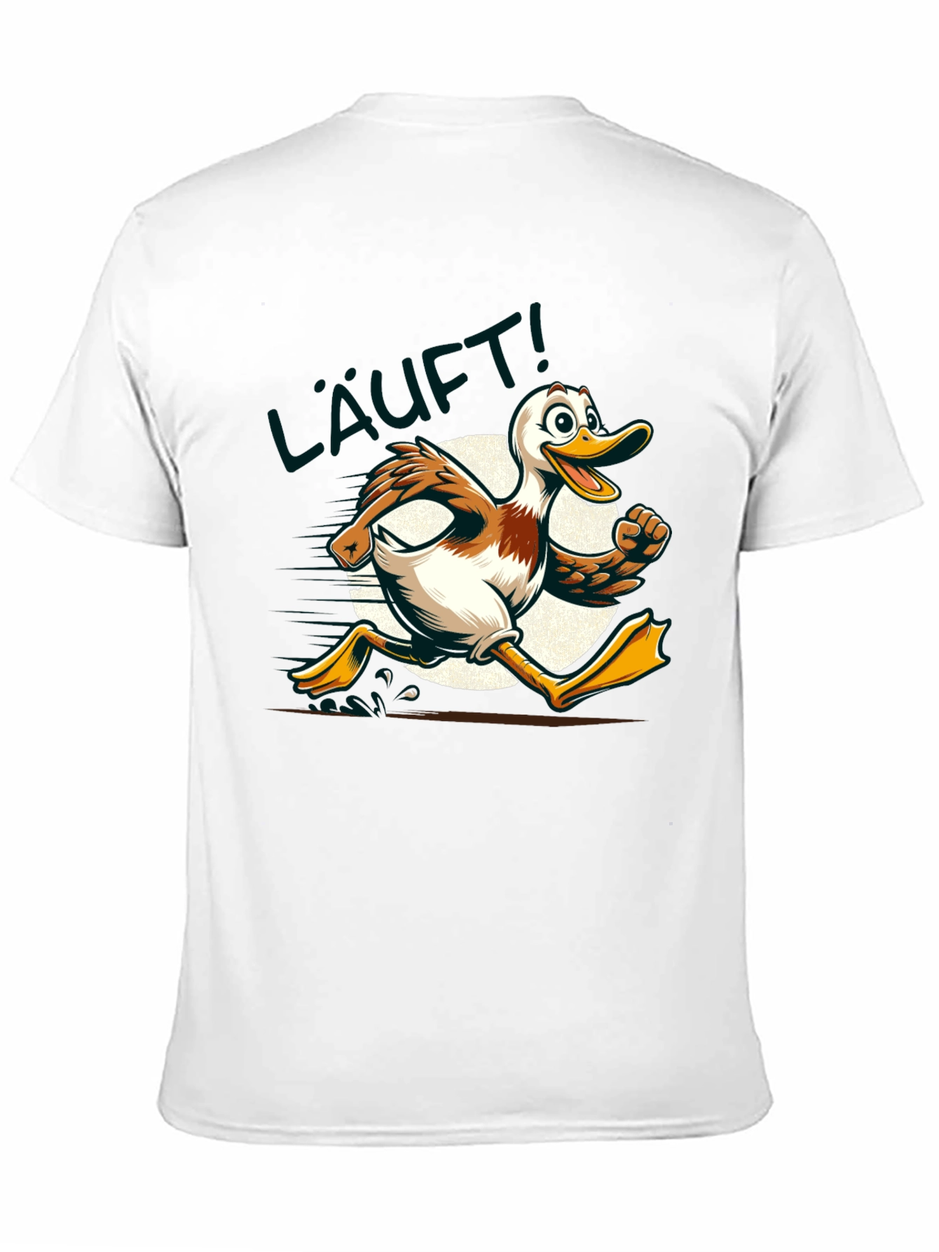 Running Duck Graphic Tee - Funny Cartoon Animal T-Shirt