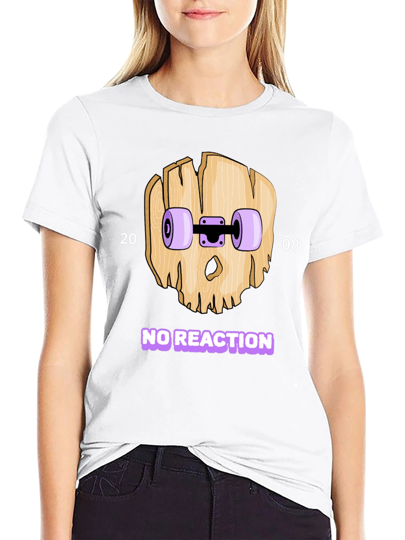 Skateboard Skull T-Shirt - No Reaction 2008