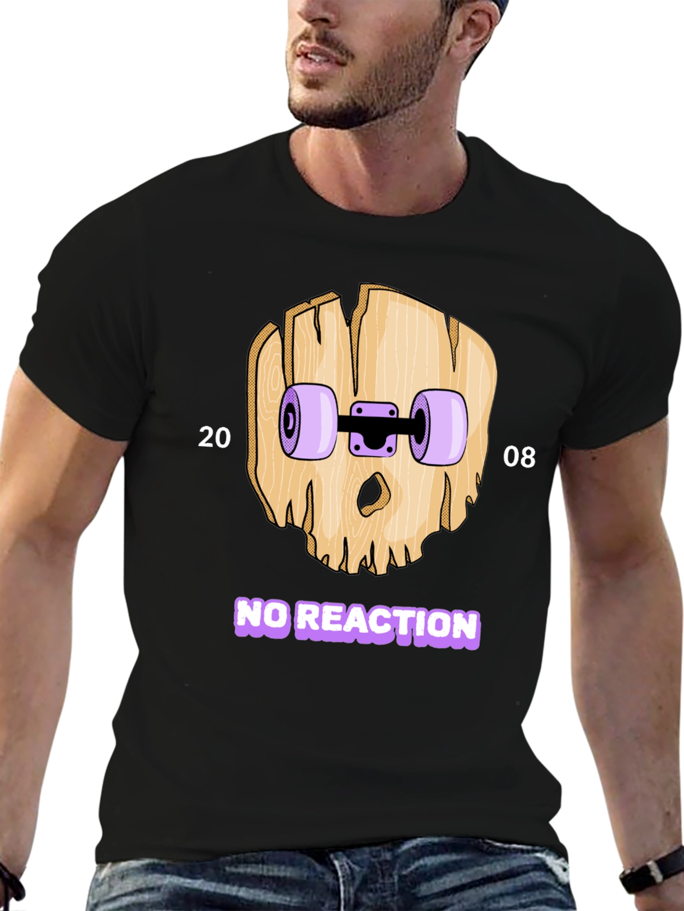Skateboard Skull T-Shirt - No Reaction 2008