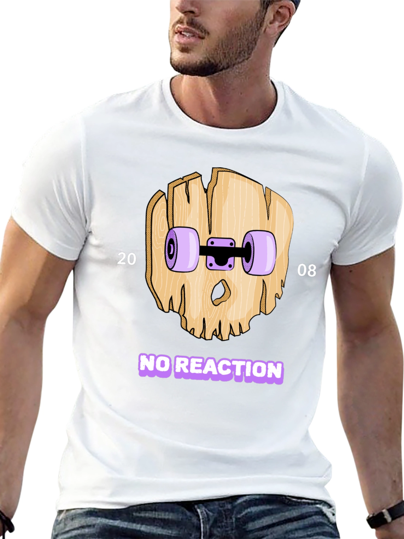 Skateboard Skull T-Shirt - No Reaction 2008