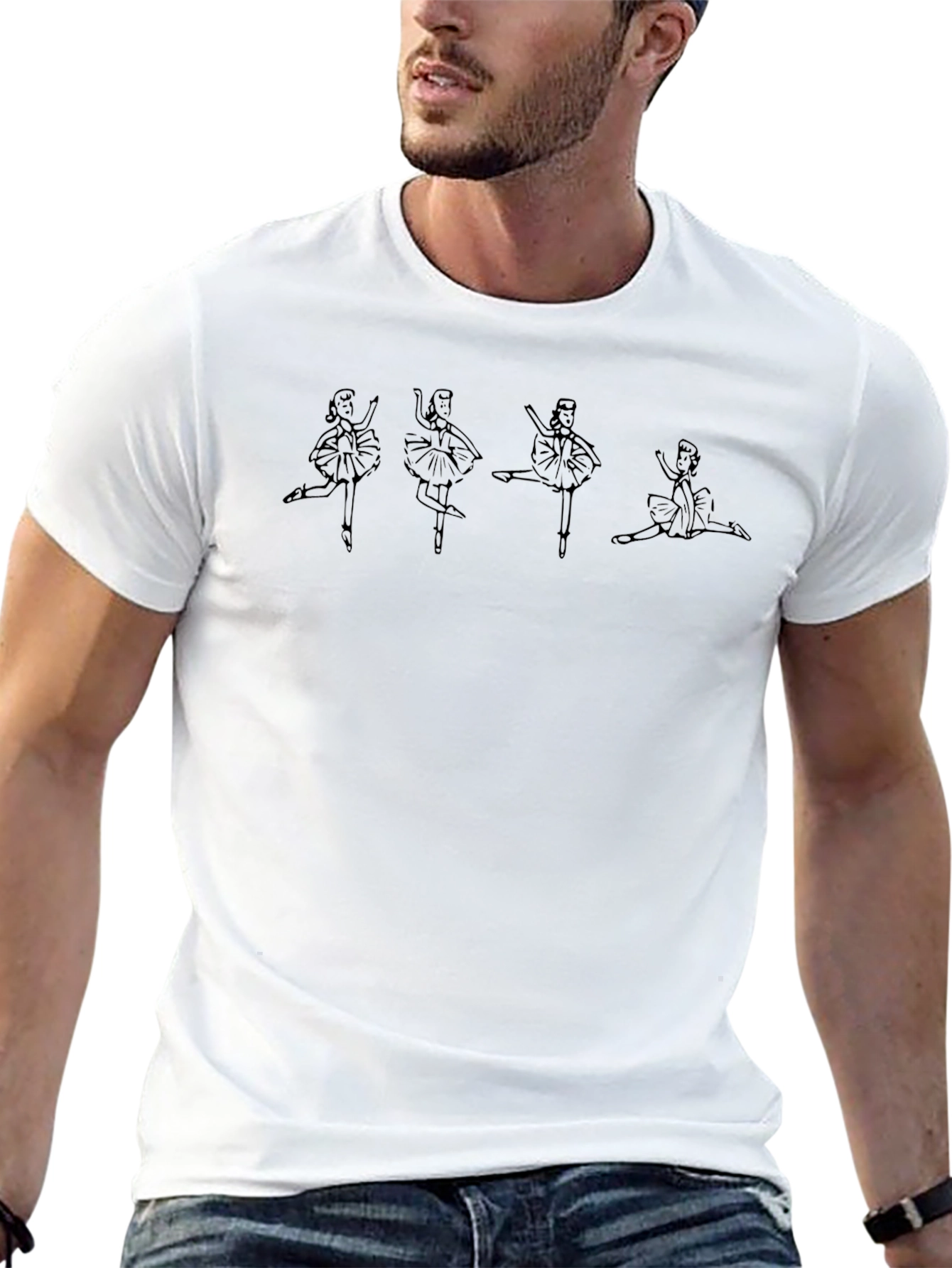 Ballerina Graphic Tee - Black Crew Neck