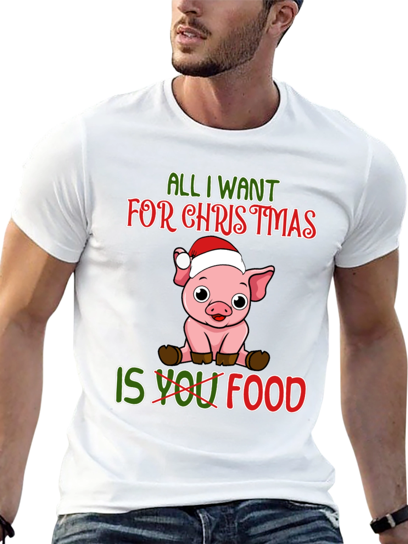 Christmas Pig T-Shirt: All I Want Is Food
