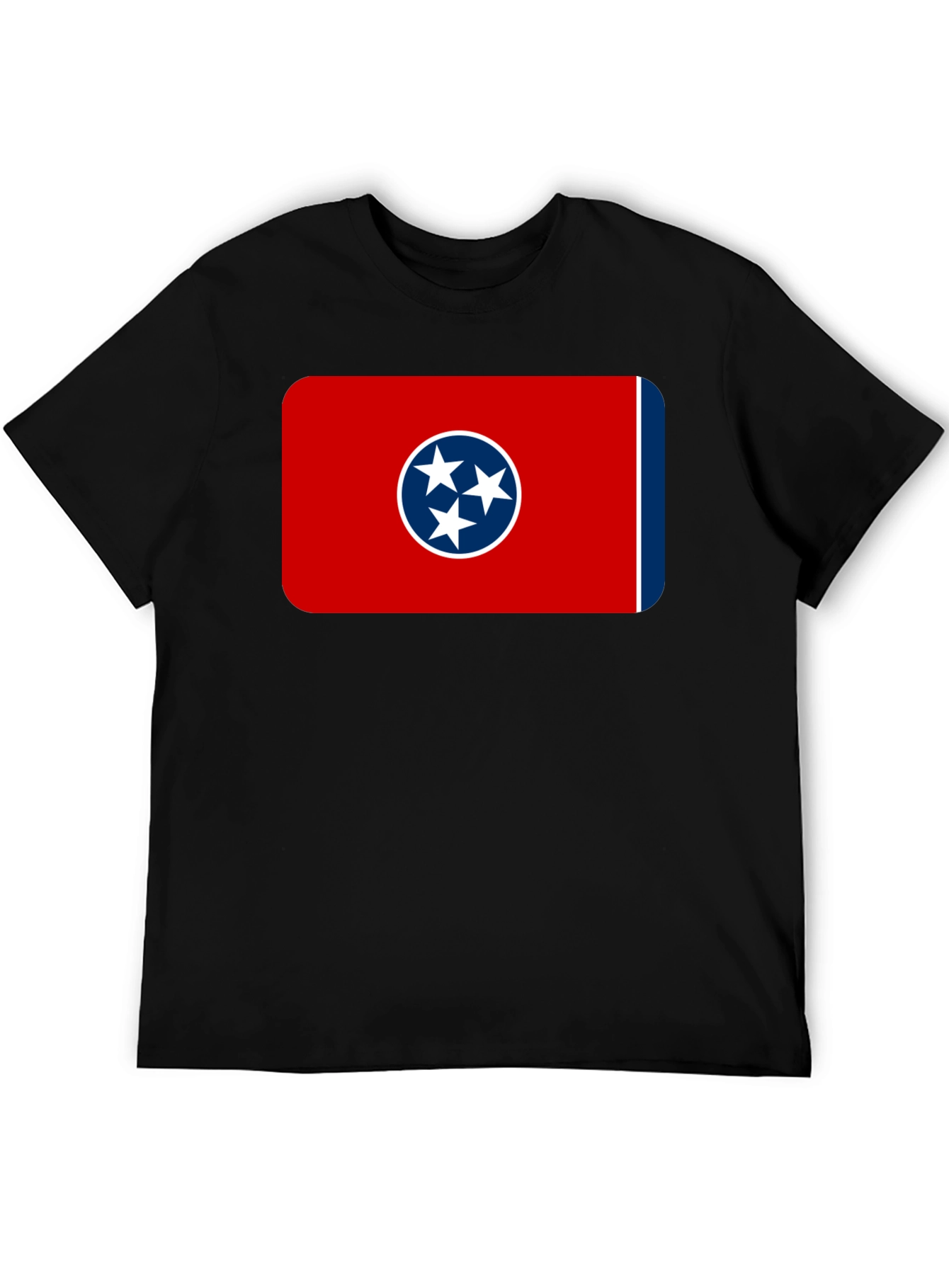 Tennessee Flag T-Shirt -  Black Crew Neck Tee