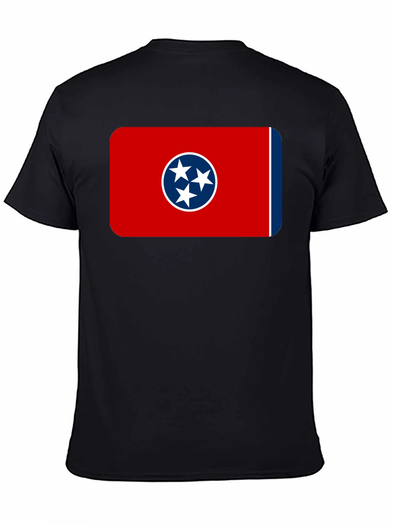 Tennessee Flag T-Shirt -  Black Crew Neck Tee