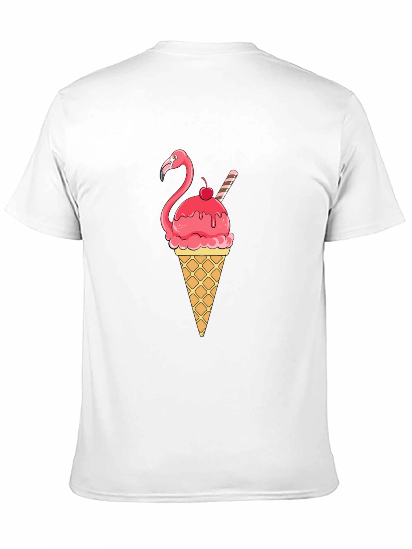 Flamingo Ice Cream Cone Graphic T-Shirt